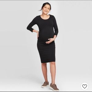 Simple black t-shirt dress - maternity